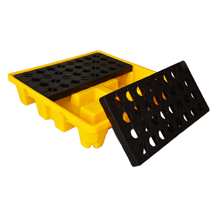 4 Drum Oil Plastic Spill Containment Pallet with Drain