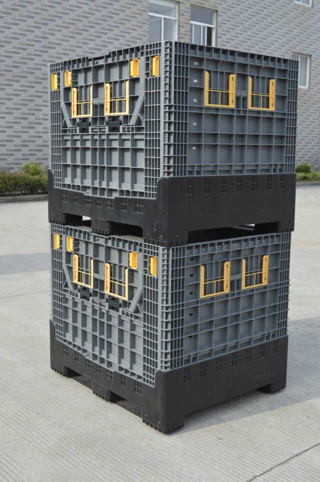 Large Heavy Duty Stackable Industry Bulk Folding Plastic Pallet Box