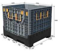 1200x1000 heavy duty industrial foldable bulk plastic pallet container